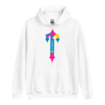 Colorful Trapstar Rainbow Pink And White Hoodie back